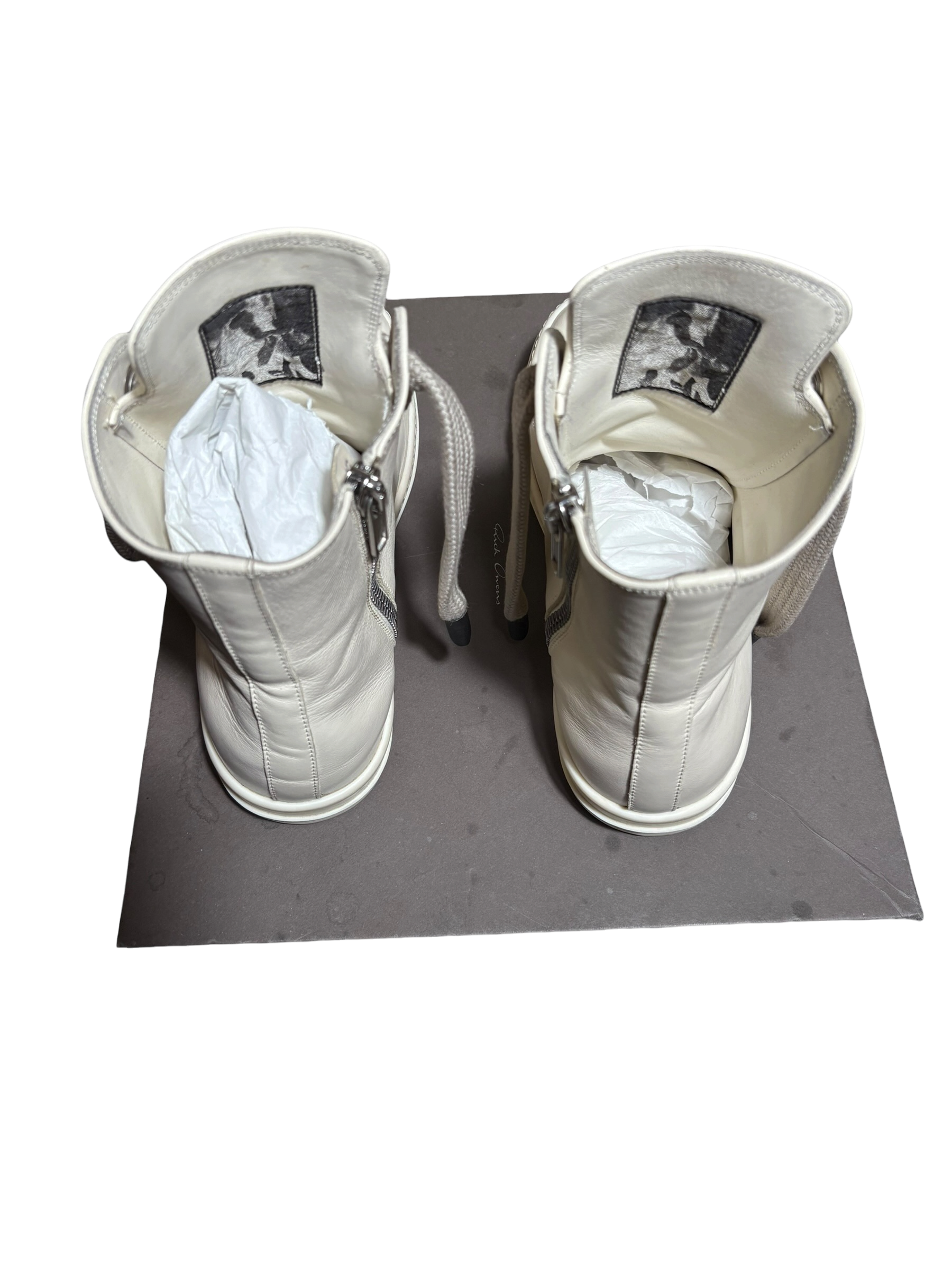 Rick Owens Milk Temple Jumbo Laces Sneaker - Size 43