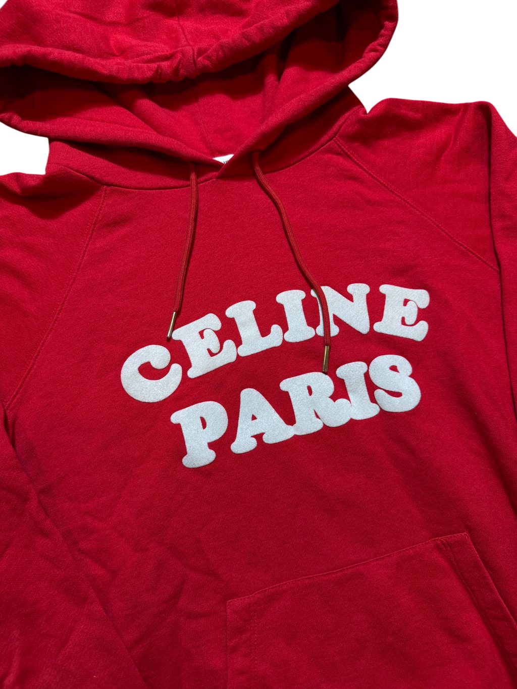 Celine Paris Logo Red Hoodie - Size M