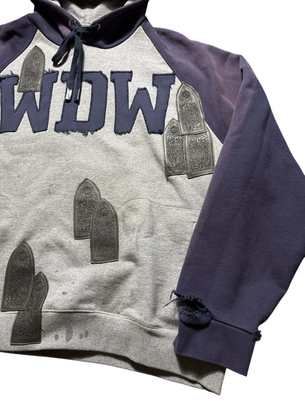 Who Decides War Faded Navy Grey Patch Hoodie