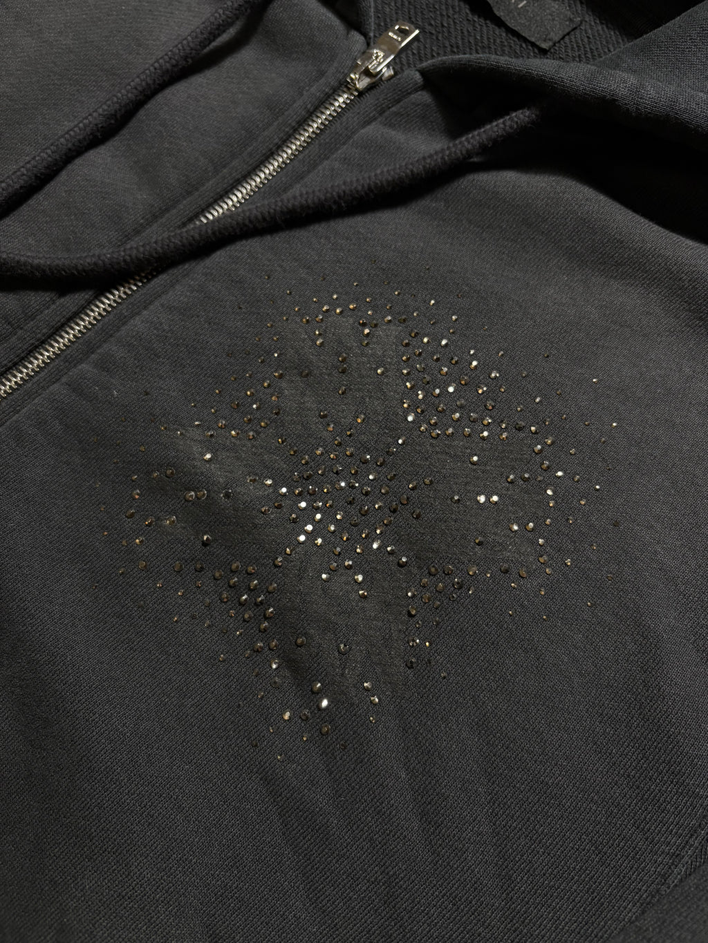 Amiri Crystals Oversized Zip-Up Hoodie - Size Small
