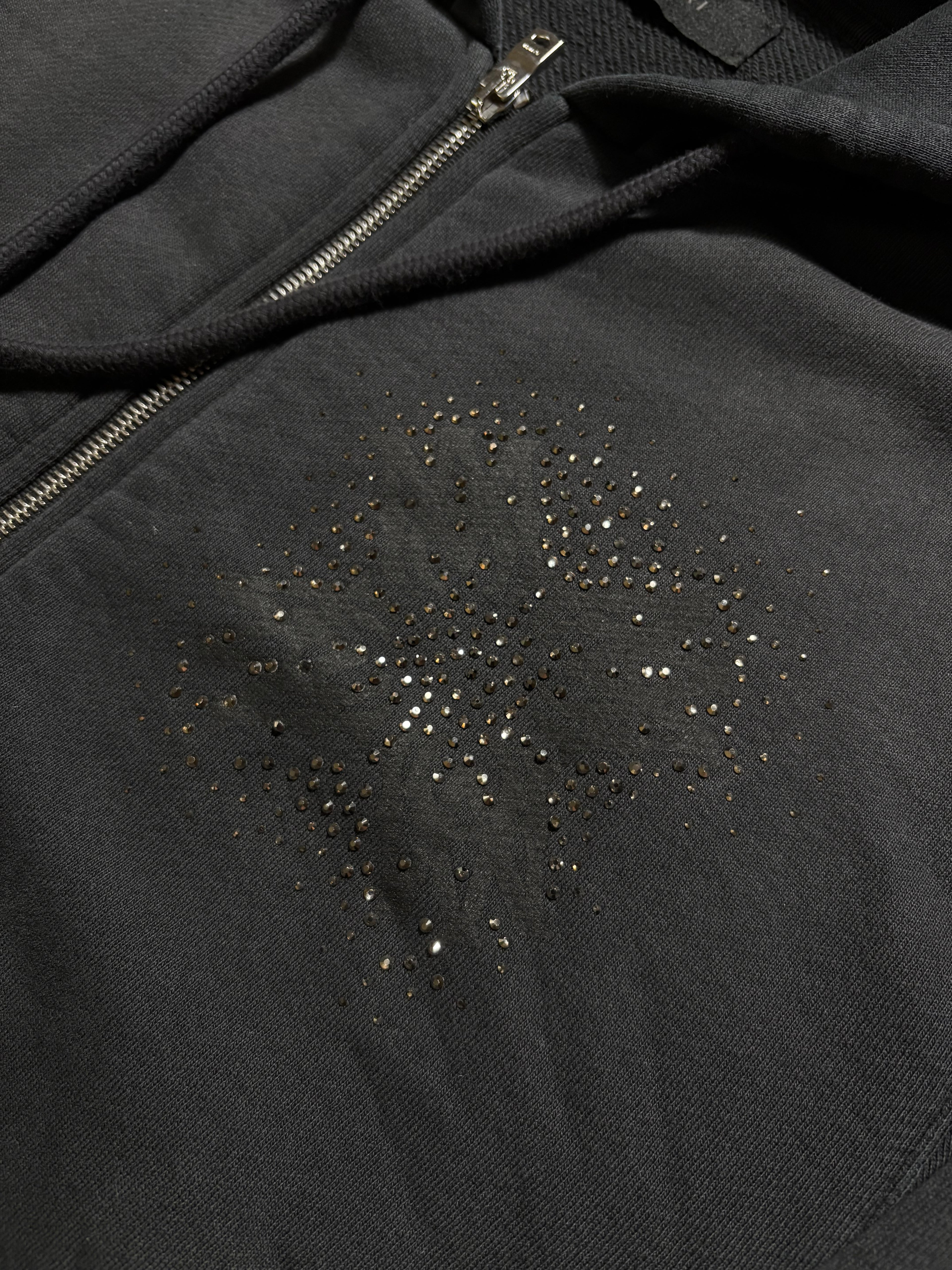 Amiri Crystals Oversized Zip-Up Hoodie - Size Small