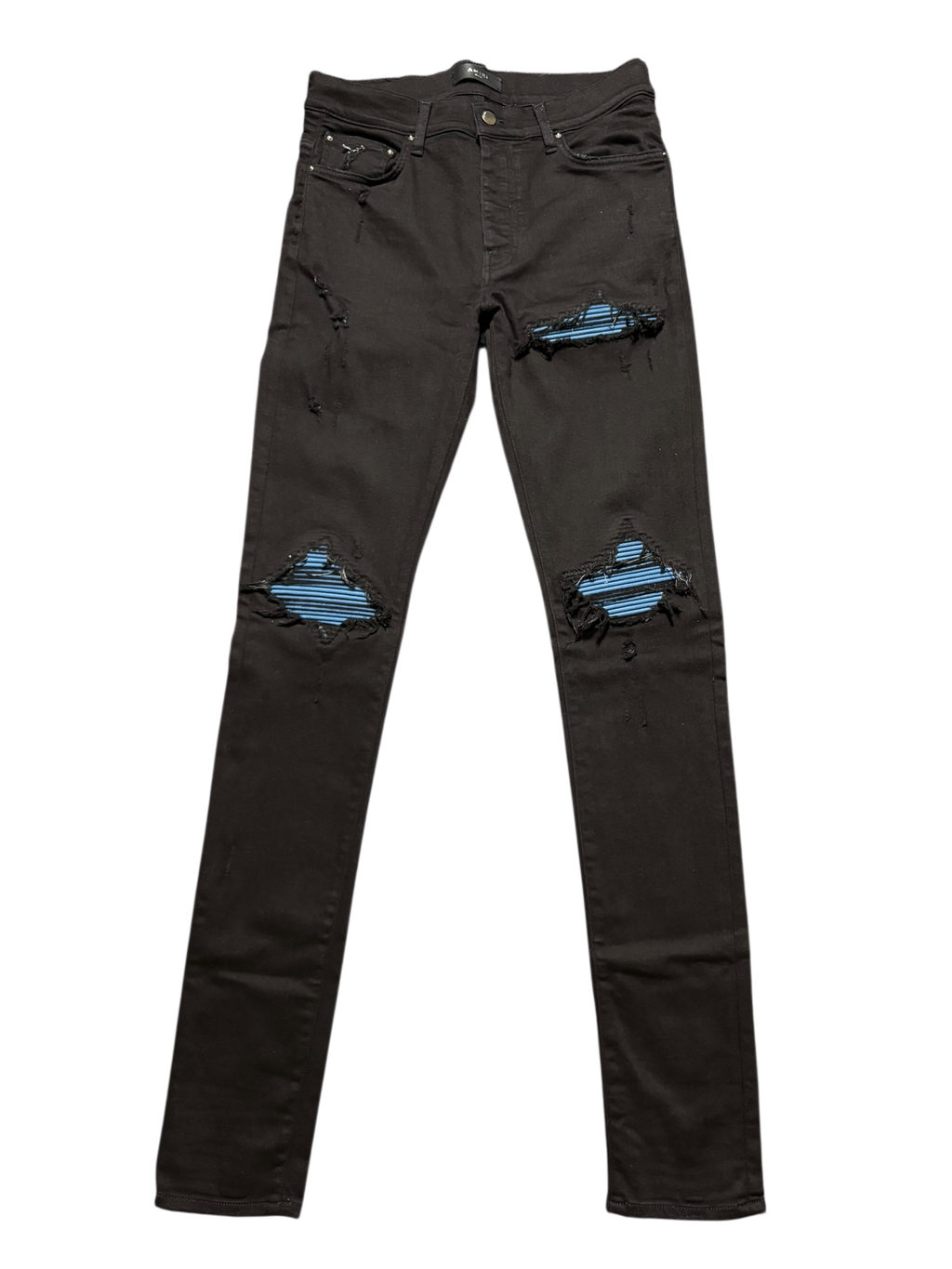 Amiri Mx1 Black Baby Blue Patch