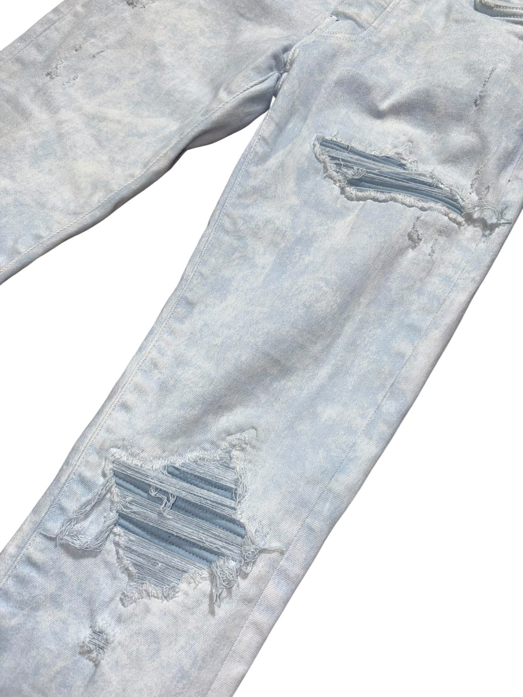 Amiri MX1 Acid Wash Light Blue Patch Jeans - Size 28