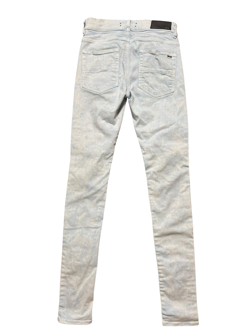 Amiri MX1 Acid Wash Light Blue Patch Jeans - Size 28