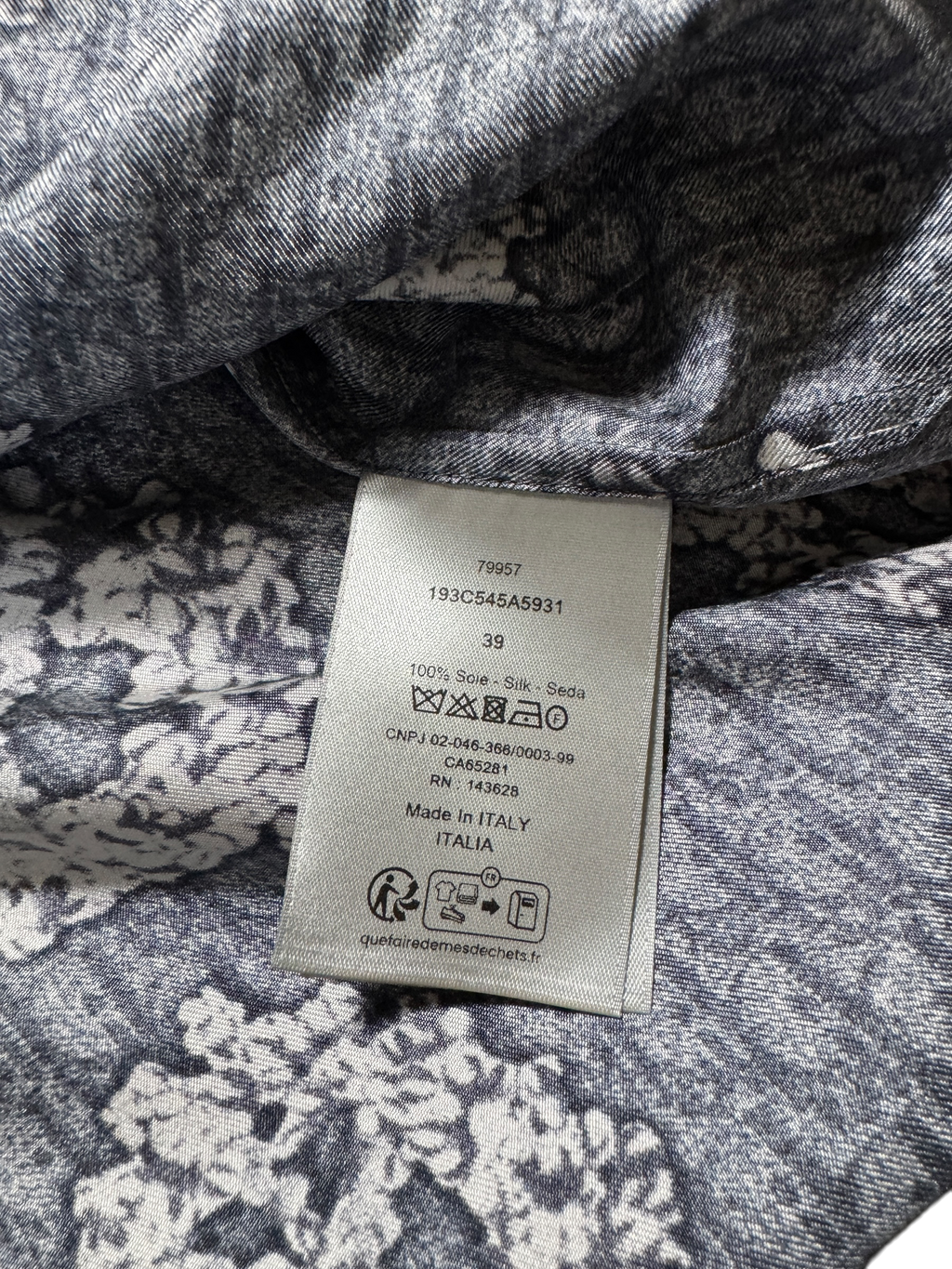 Dior Denim Tears Silk Set