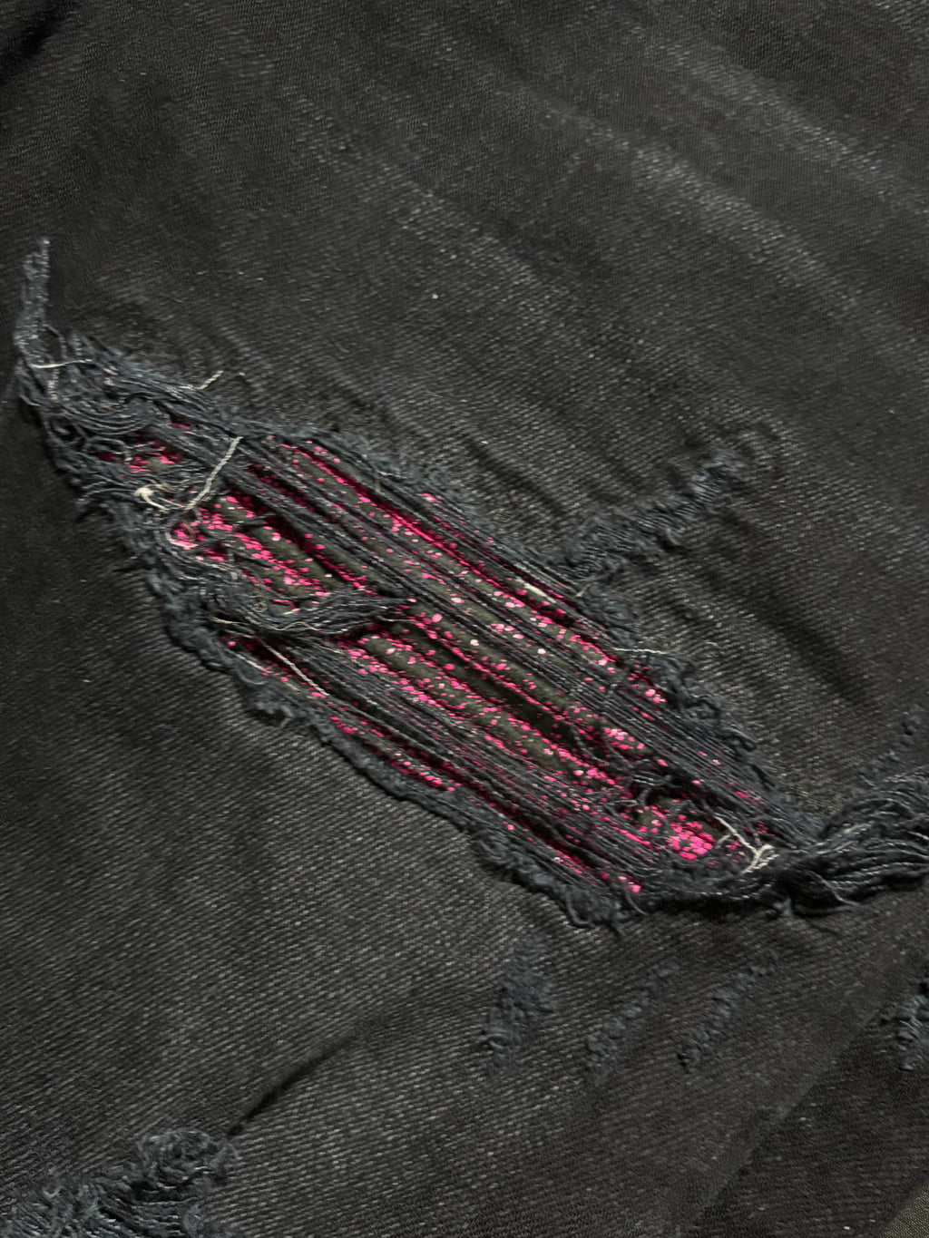 Amiri MX1 Black/Pink Patch Black Jeans