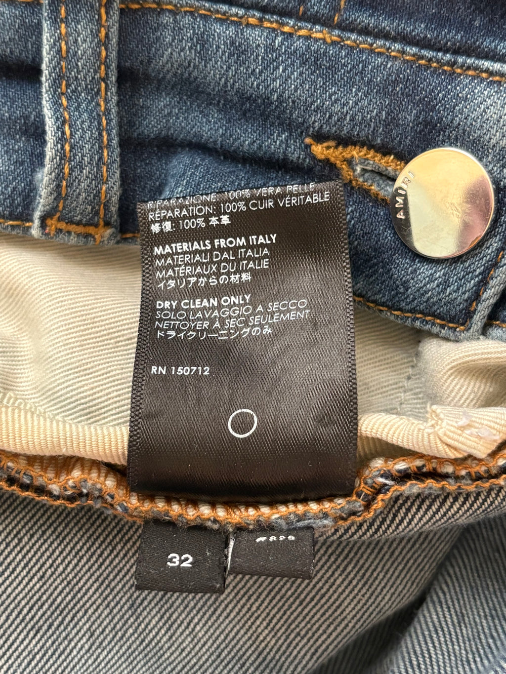 Amiri MX1 Dark Wash Red Patch Jeans