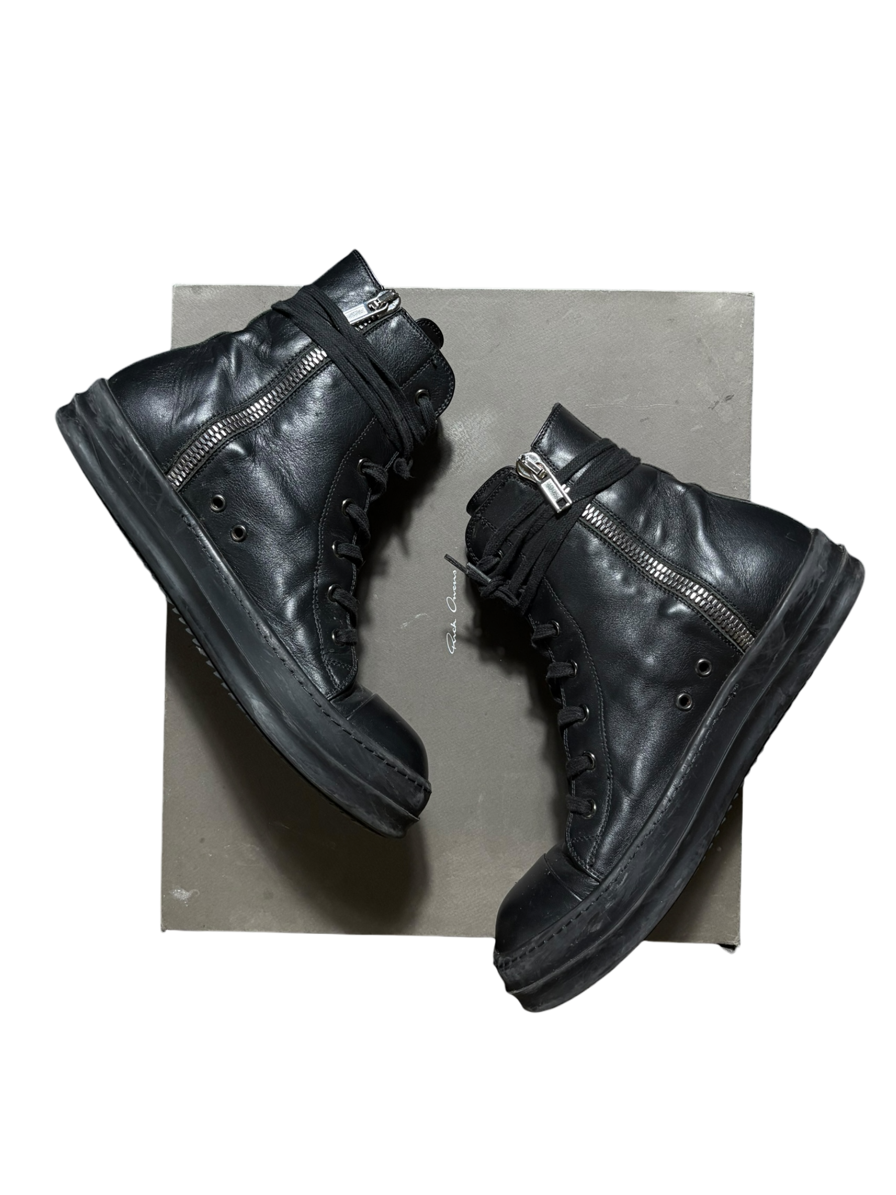 Rick Owens Ramone Black High Top - 9