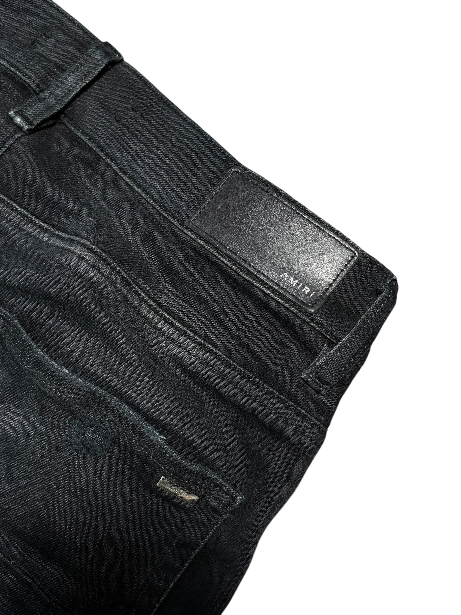 Amiri MX1 Black Iridescent Patch Jeans