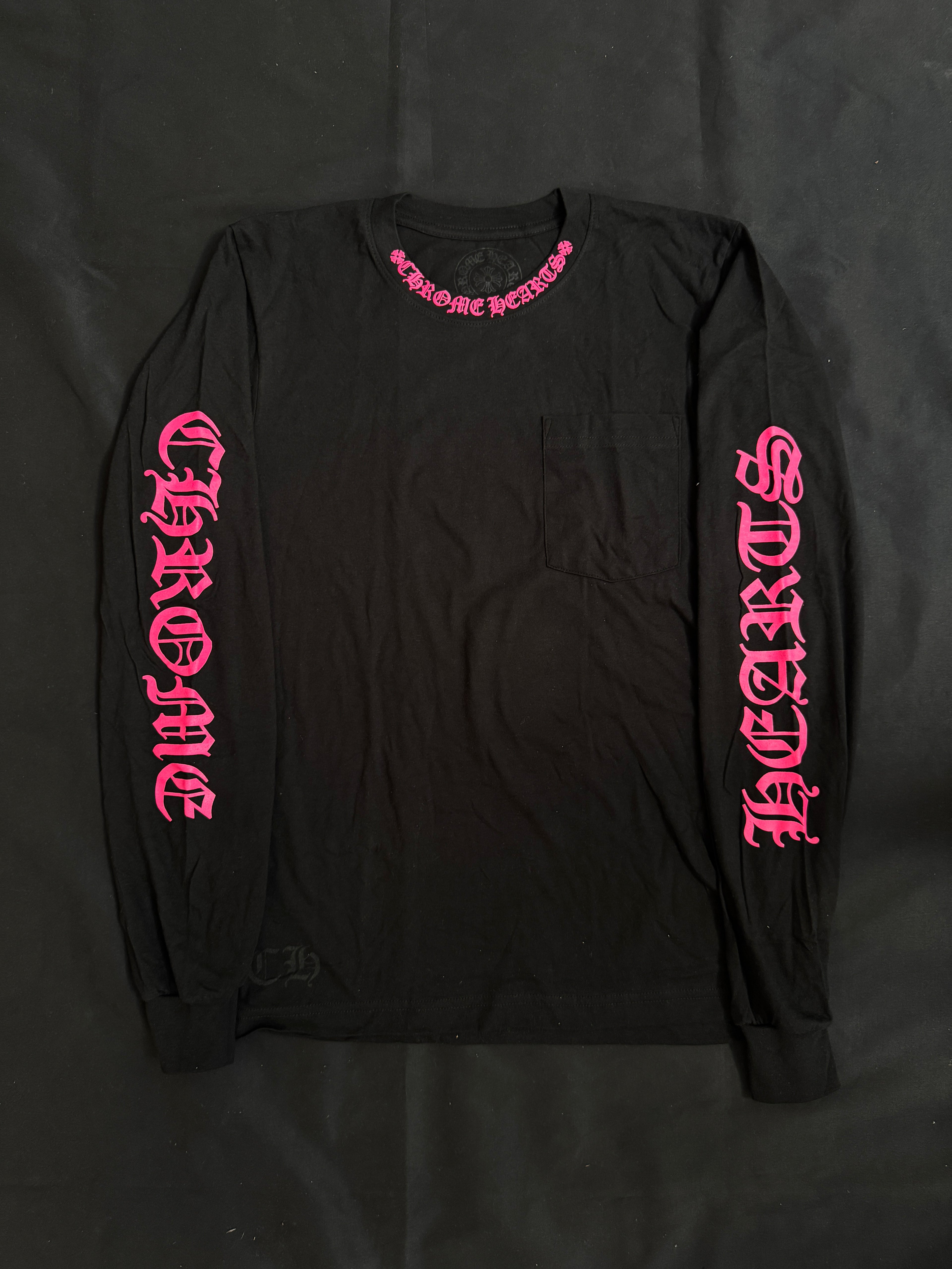 Chrome Hearts Neck Logo Pink/Black Longsleeve Shirt