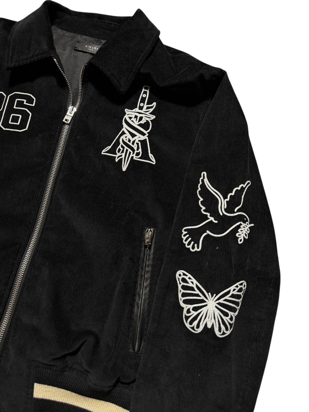 Amiri Corduroy Brothers Varsity Jacket Black