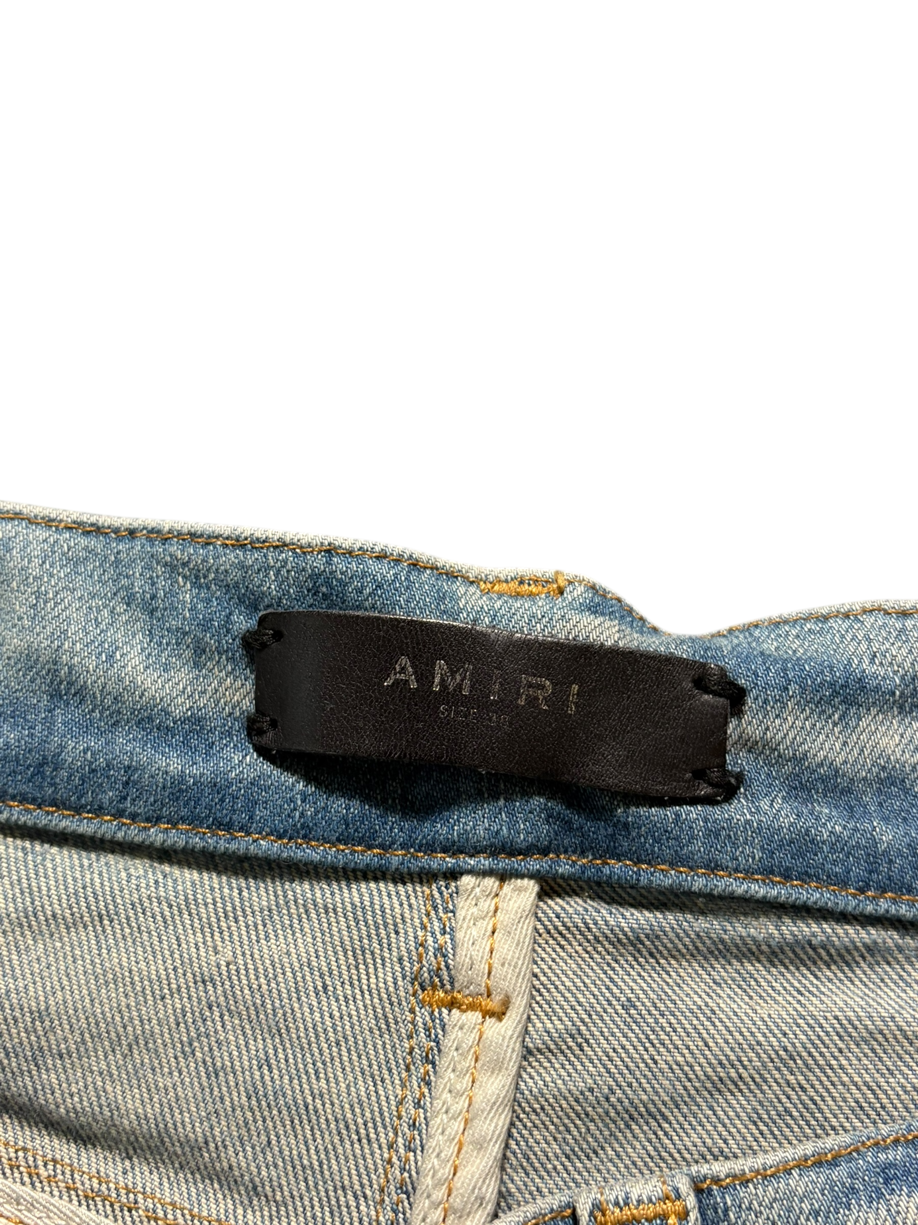 Amiri MX1 LightWash White Patch - Size 38