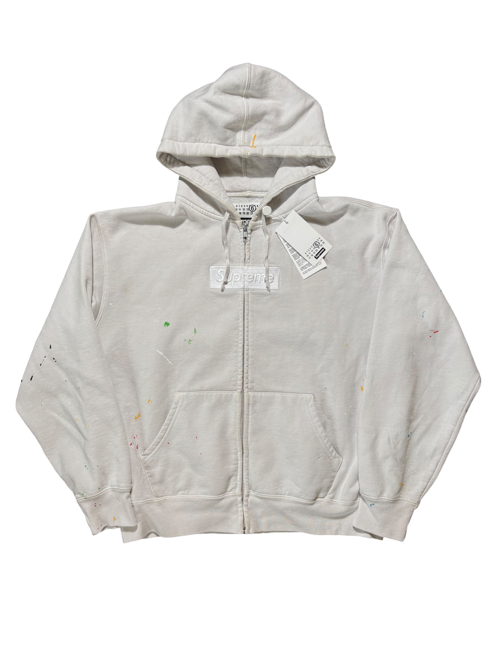 Supreme MM6 Maison Margiela Box Logo Zip Up Hoodie - Size M