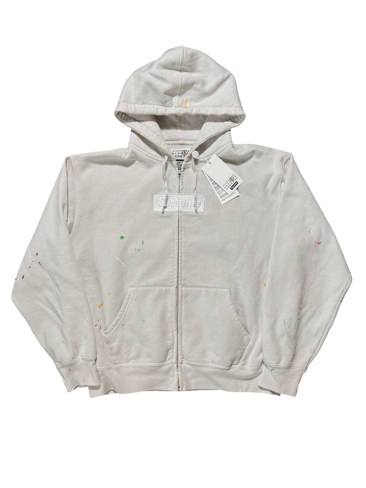 Supreme MM6 Maison Margiela Box Logo Zip Up Hoodie - Size M