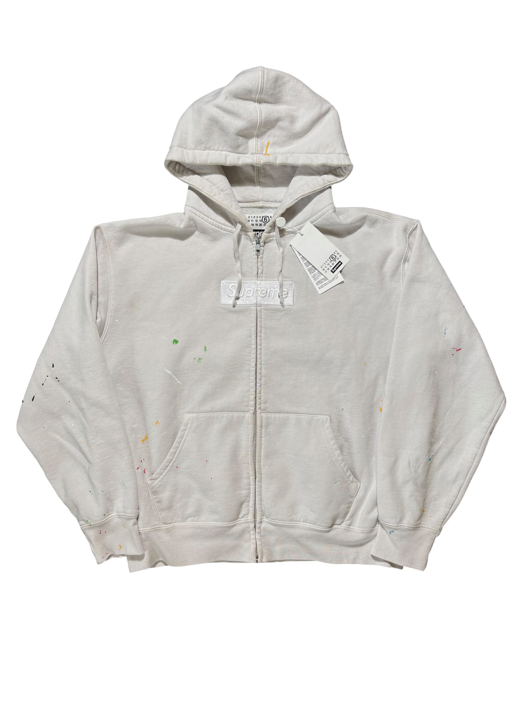 Supreme MM6 Maison Margiela Box Logo Zip Up Hoodie - Size M