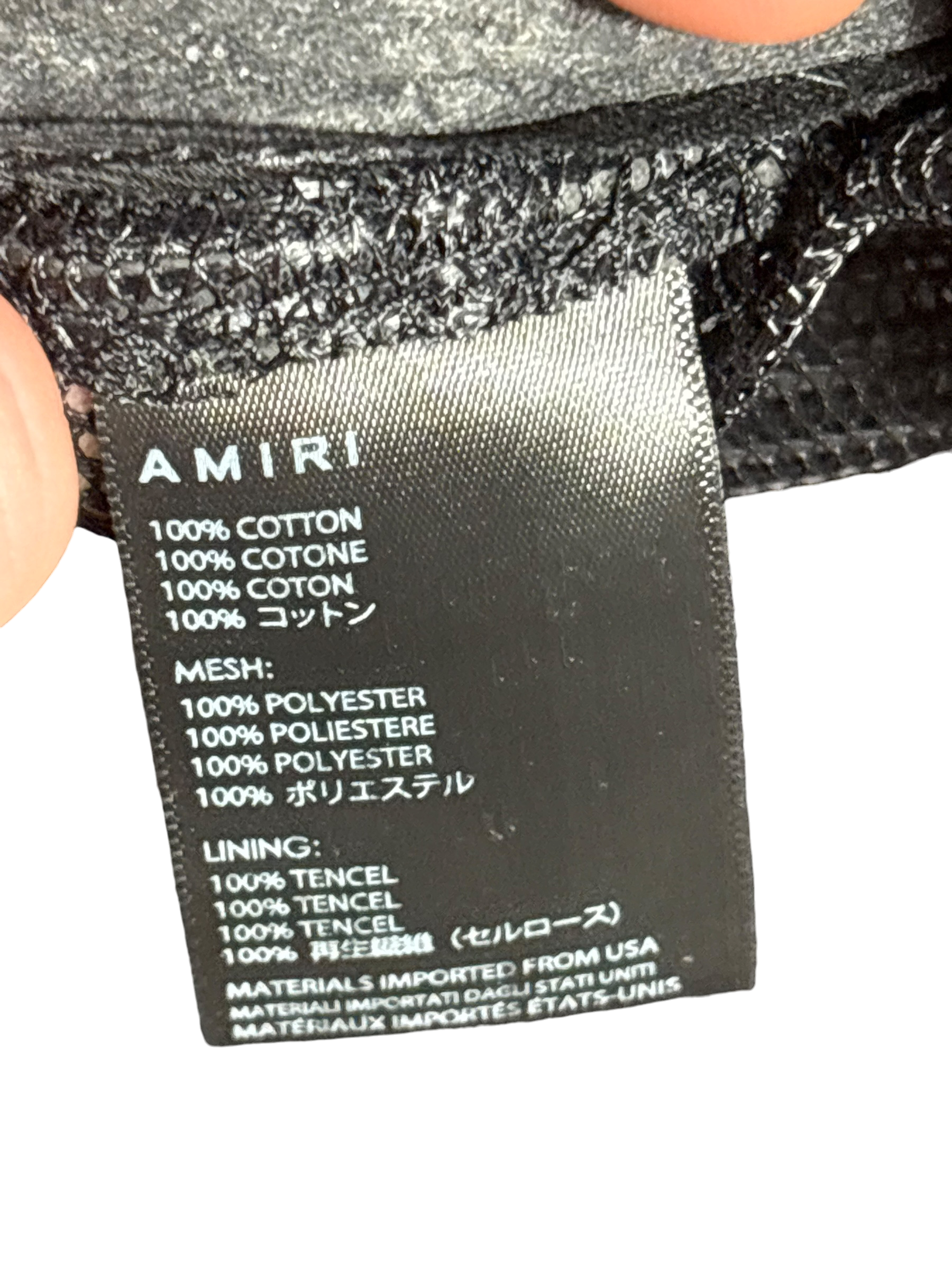 Amiri MA White Logo Black Trucker Hat