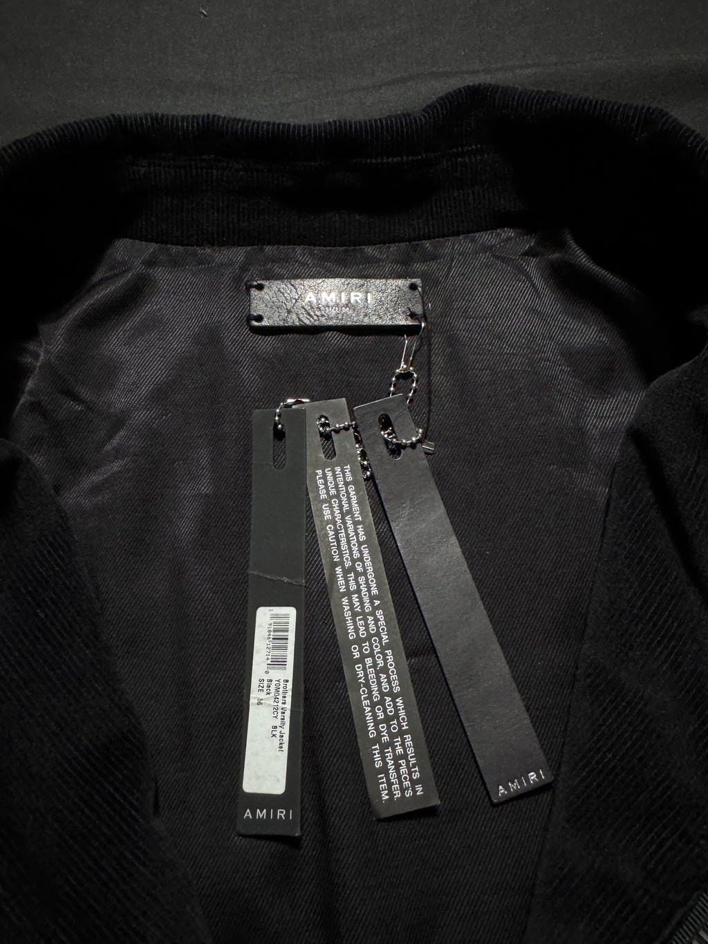 Amiri Corduroy Brothers Varsity Jacket Black