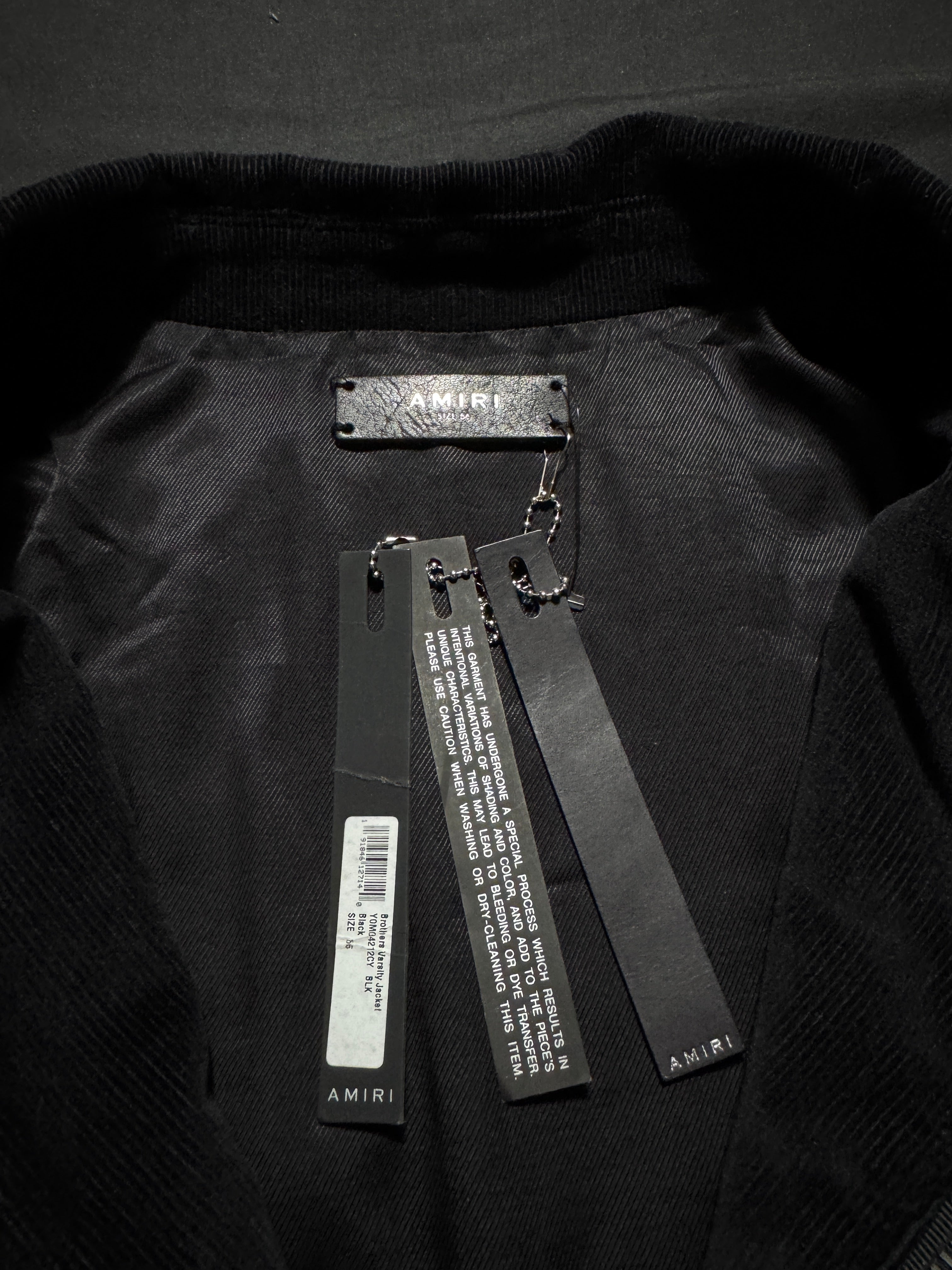 Amiri Corduroy Brothers Varsity Jacket Black