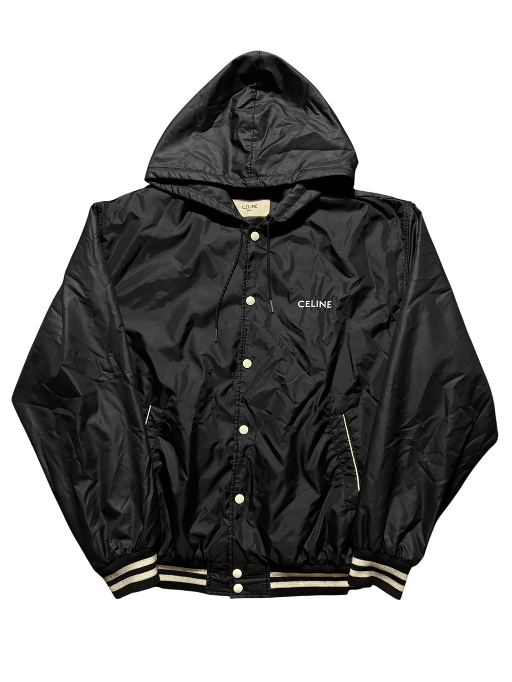 Celine Teddy Light Hood Jacket Black