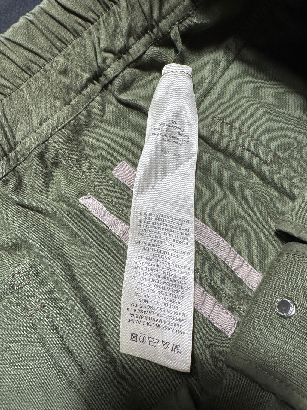 Rick Owens GETHSEMANE GREEN MASTADON CARGO SWEATPANTS