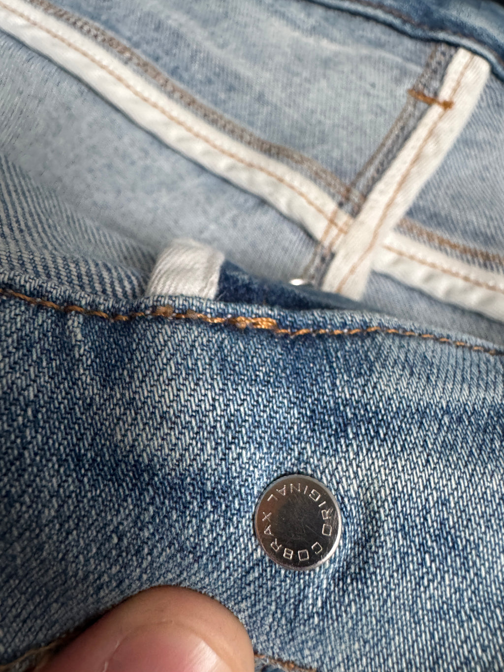 Amiri MX1 Light Wash Black Patch Jeans