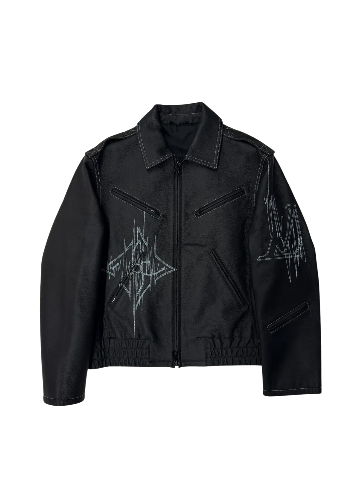 Louis Vuitton Frequency Embroidered Leather Jacket