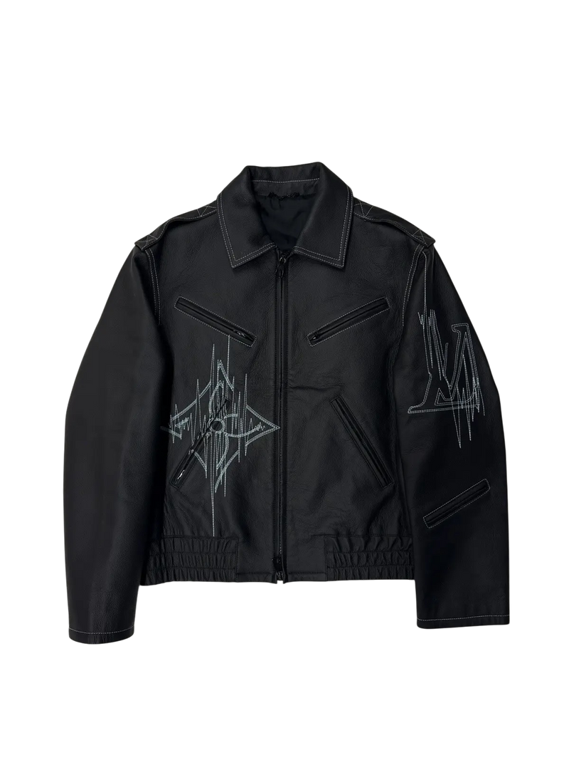 Louis Vuitton Frequency Embroidered Leather Jacket