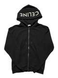 Celine Hood Logo Zip-Up Hoodie