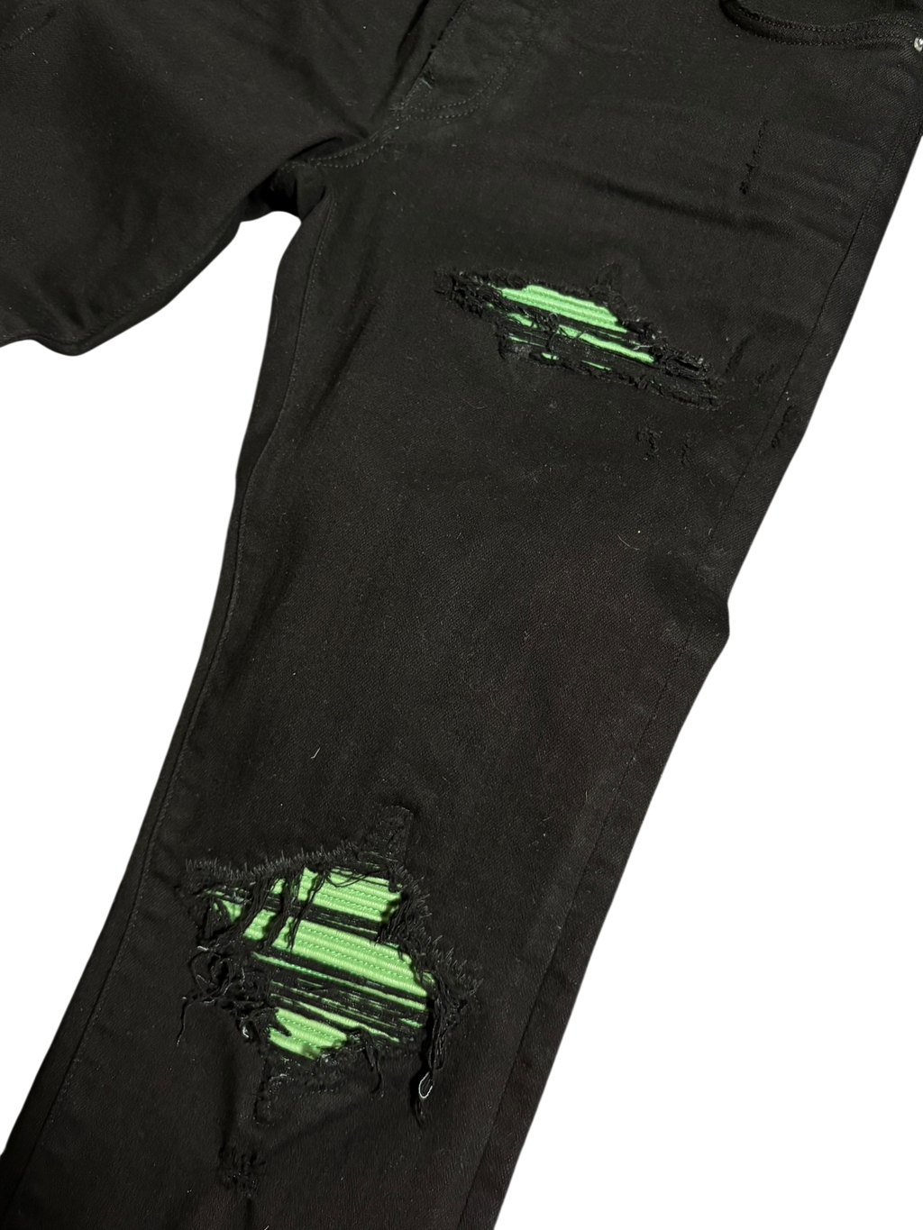 Amiri MX1 Black Green Patch Jeans - Size 31