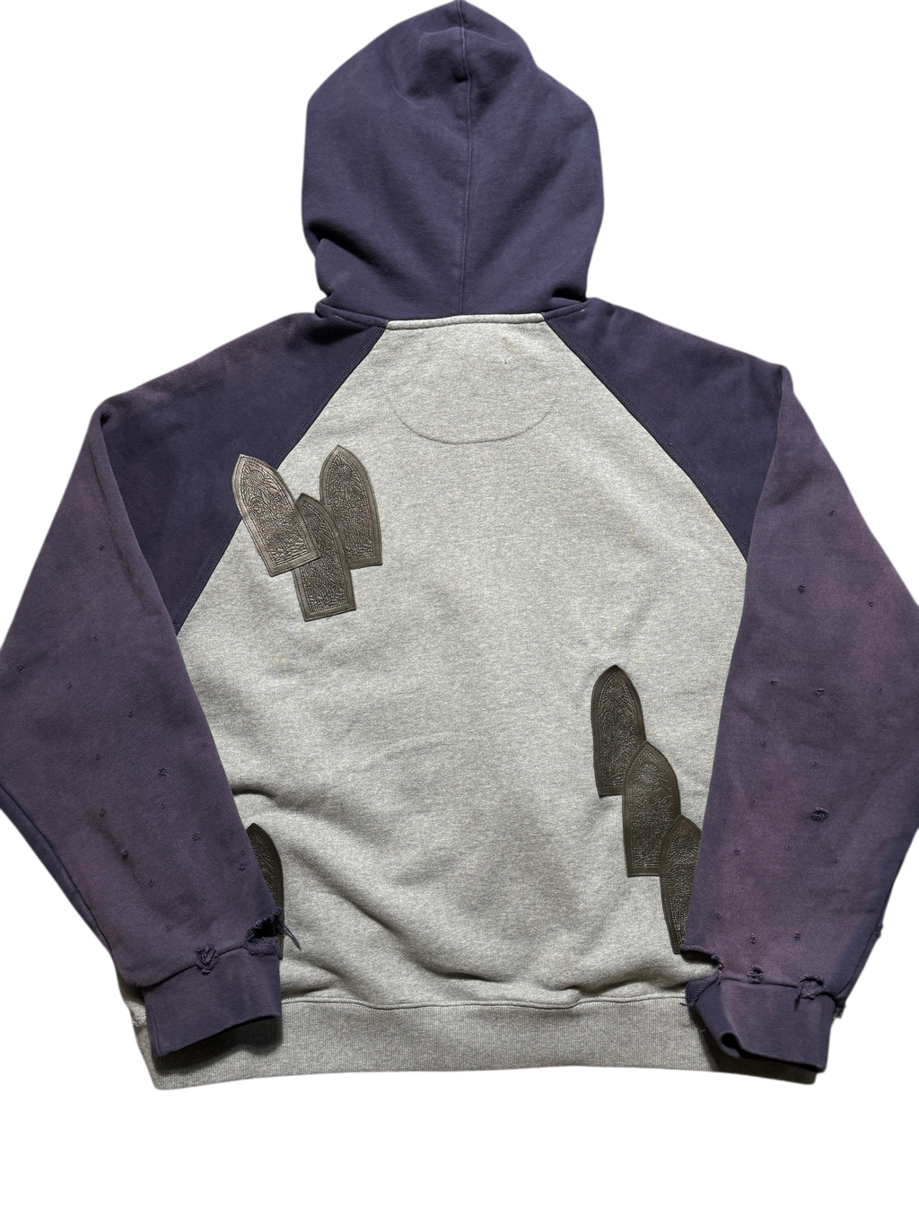 Who Decides War Faded Navy Grey Patch Hoodie