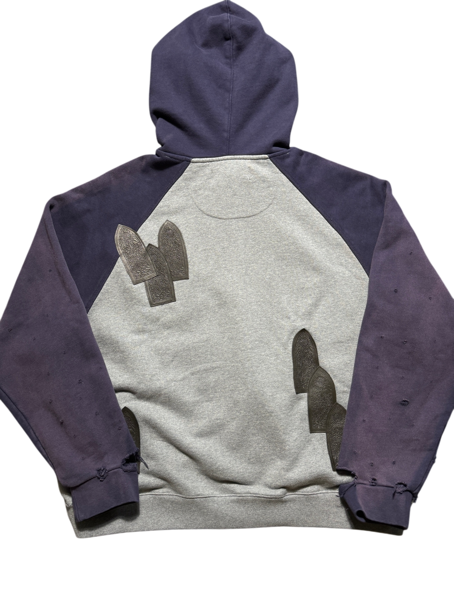 Who Decides War Faded Navy Grey Patch Hoodie