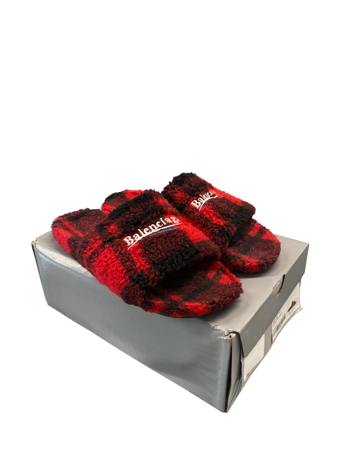 Balenciaga Faux Shearling Slippers