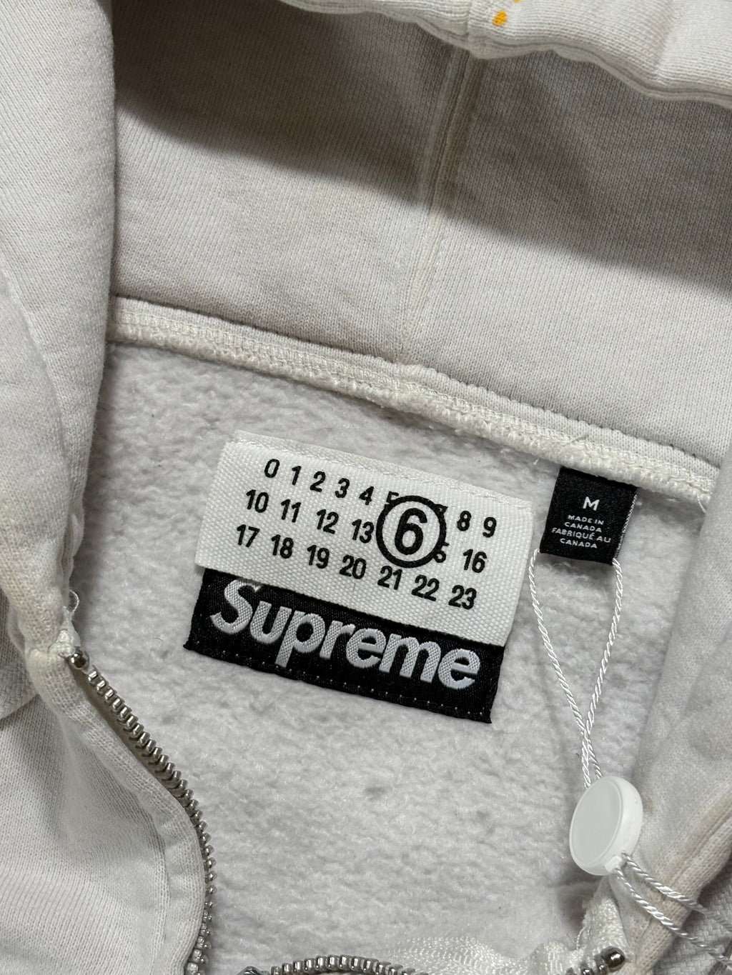 Supreme MM6 Maison Margiela Box Logo Zip Up Hoodie - Size M