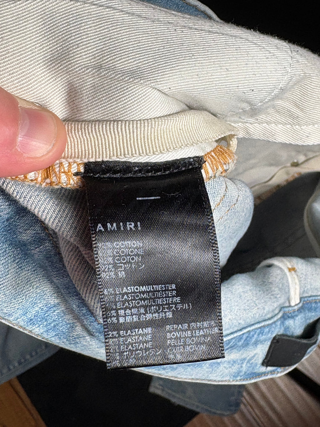 Amiri MX1 Jeans Light Wash Black Patch