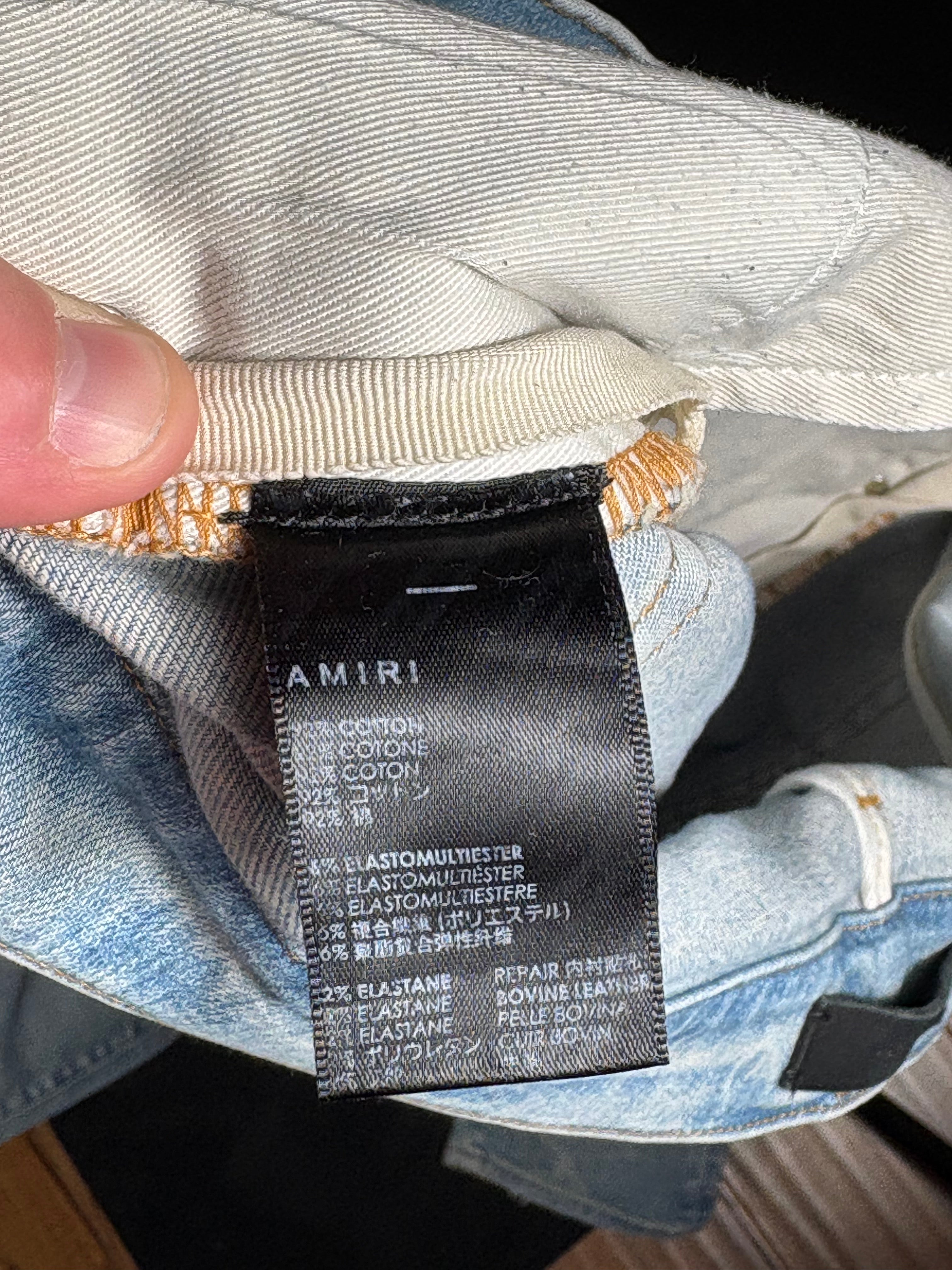 Amiri MX1 Jeans Light Wash Black Patch