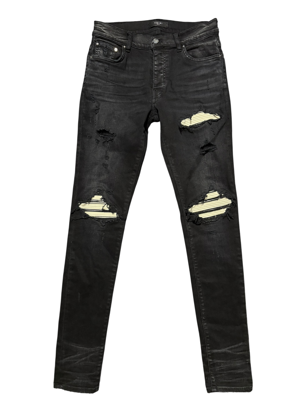 Amiri MX1 Black White Patch Jeans - Size 31