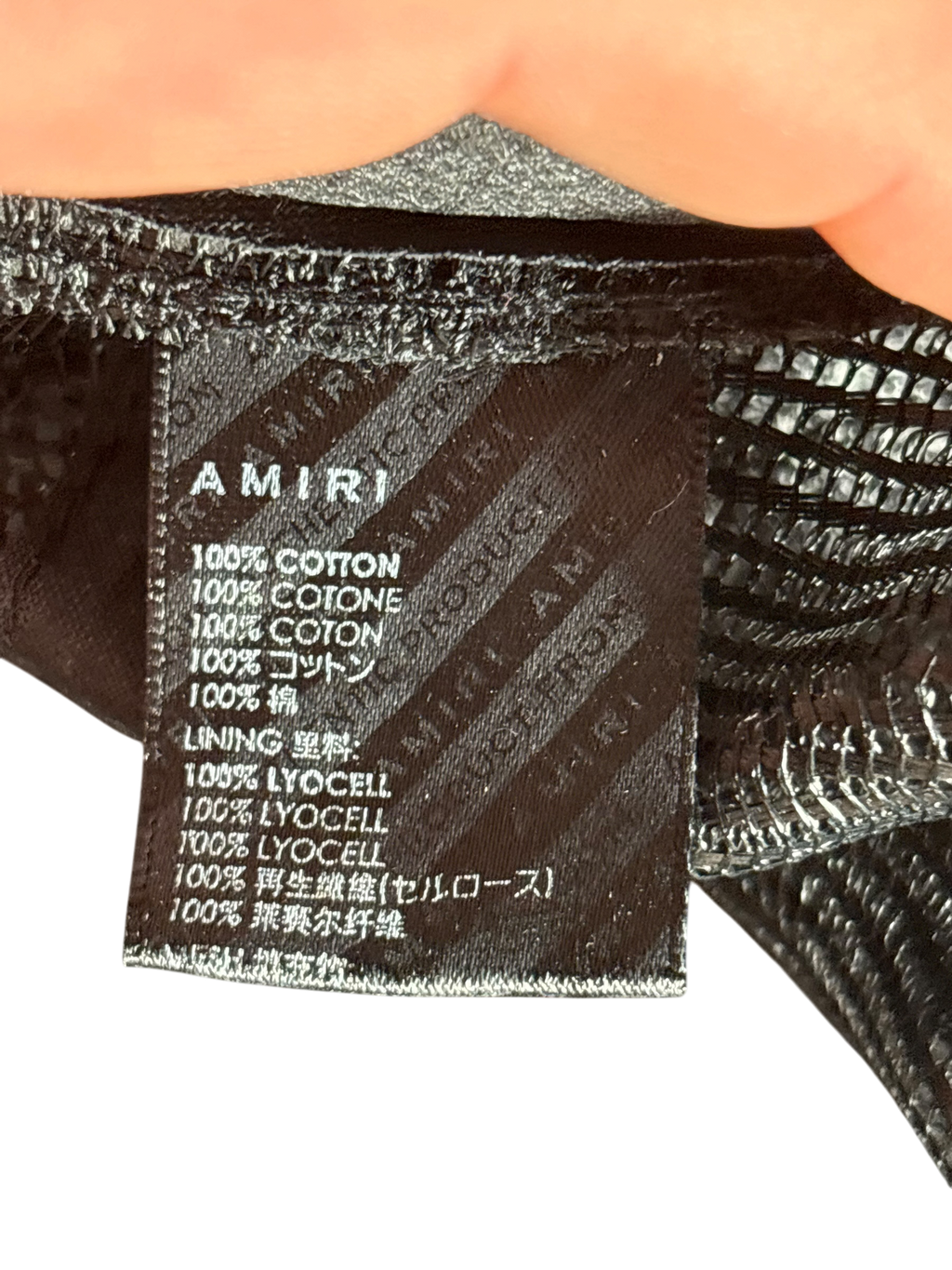 Amiri MA Pink Logo Black Trucker Hat