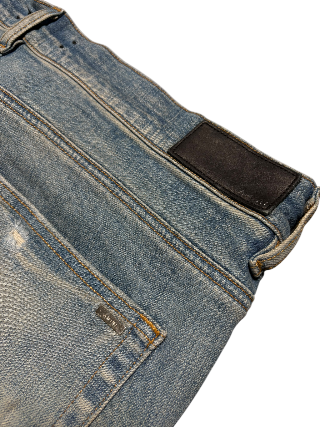 Amiri MX1 LightWash White Patch - Size 38