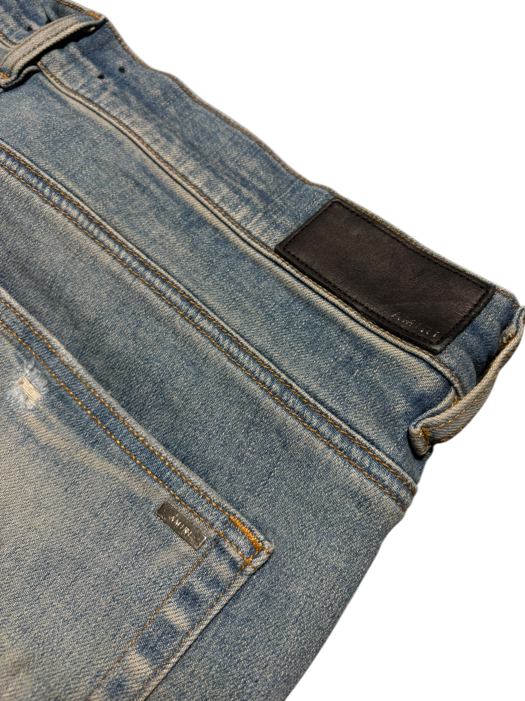 Amiri MX1 LightWash White Patch - Size 38