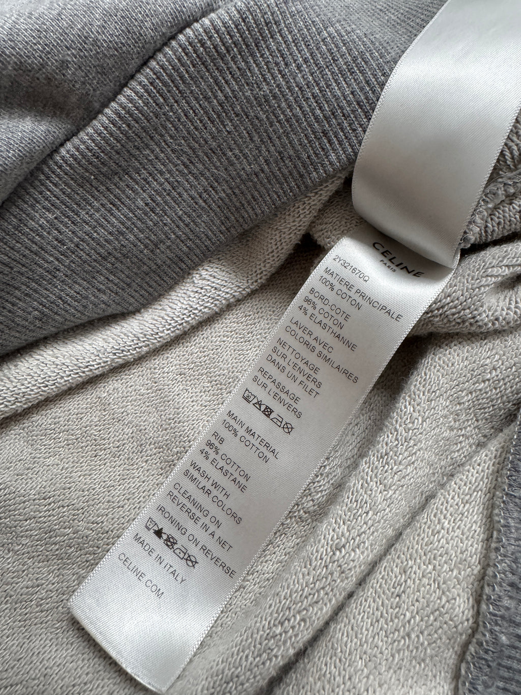 Celine Grey Classic Logo Hoodie - Size M
