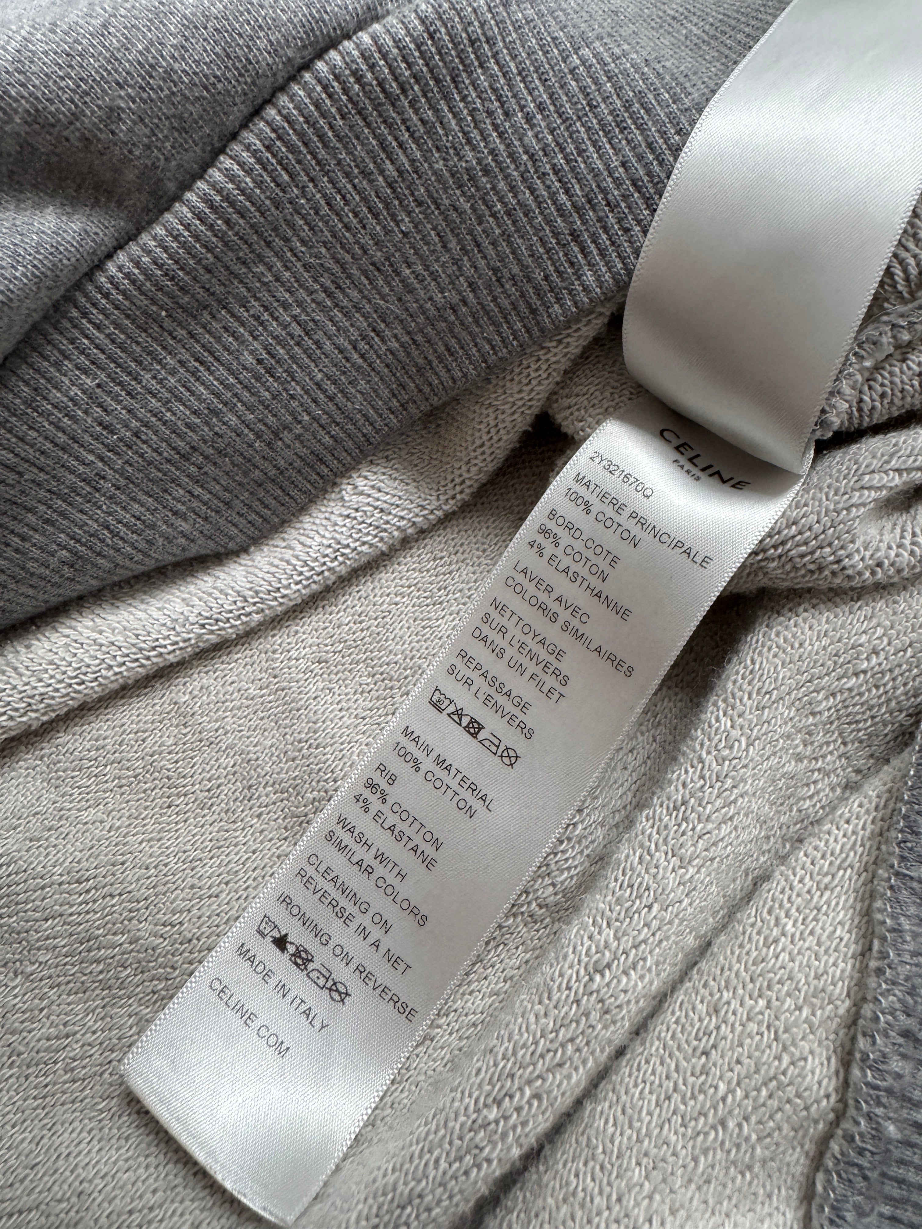 Celine Grey Classic Logo Hoodie - Size M
