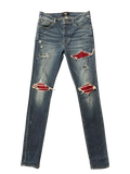 Amiri MX1 Dark Wash Red Patch Jeans