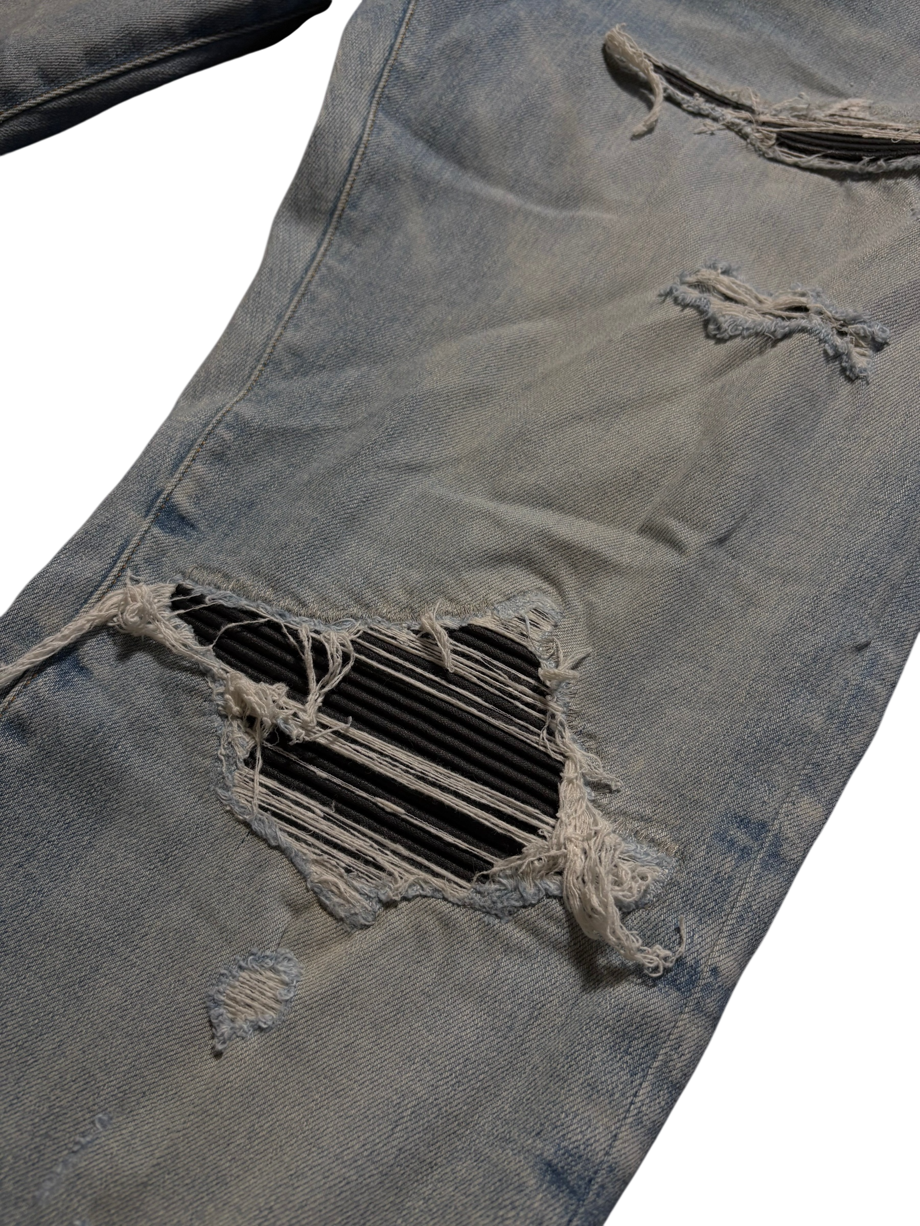 Amiri MX1 Jeans Light Wash Black Patch