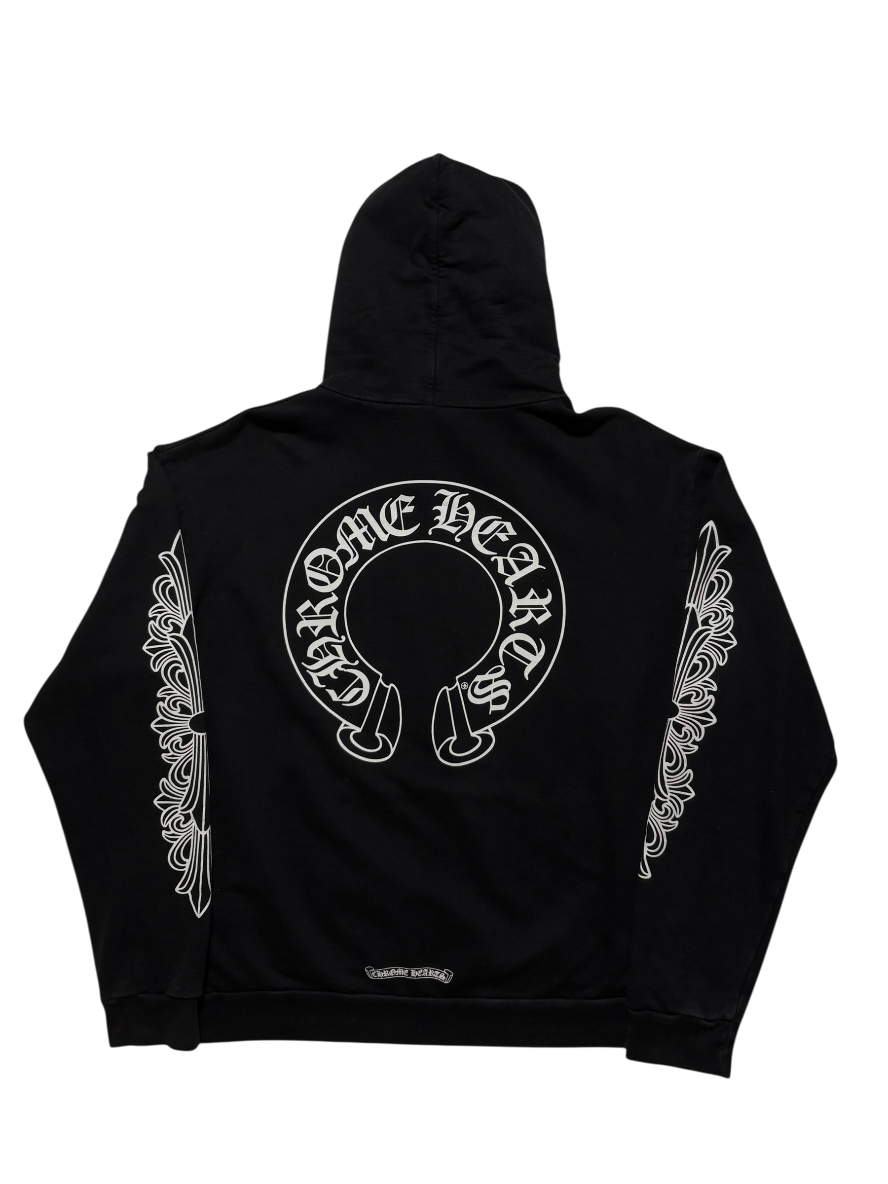 Chrome Hearts Floral Sleeve Horseshoe Pullover Hoodie - Large