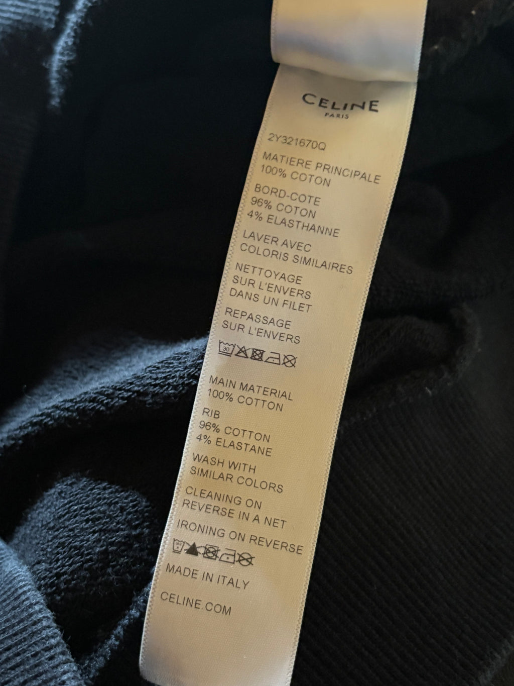 Celine Graphic Logo Loose Hoodie Black