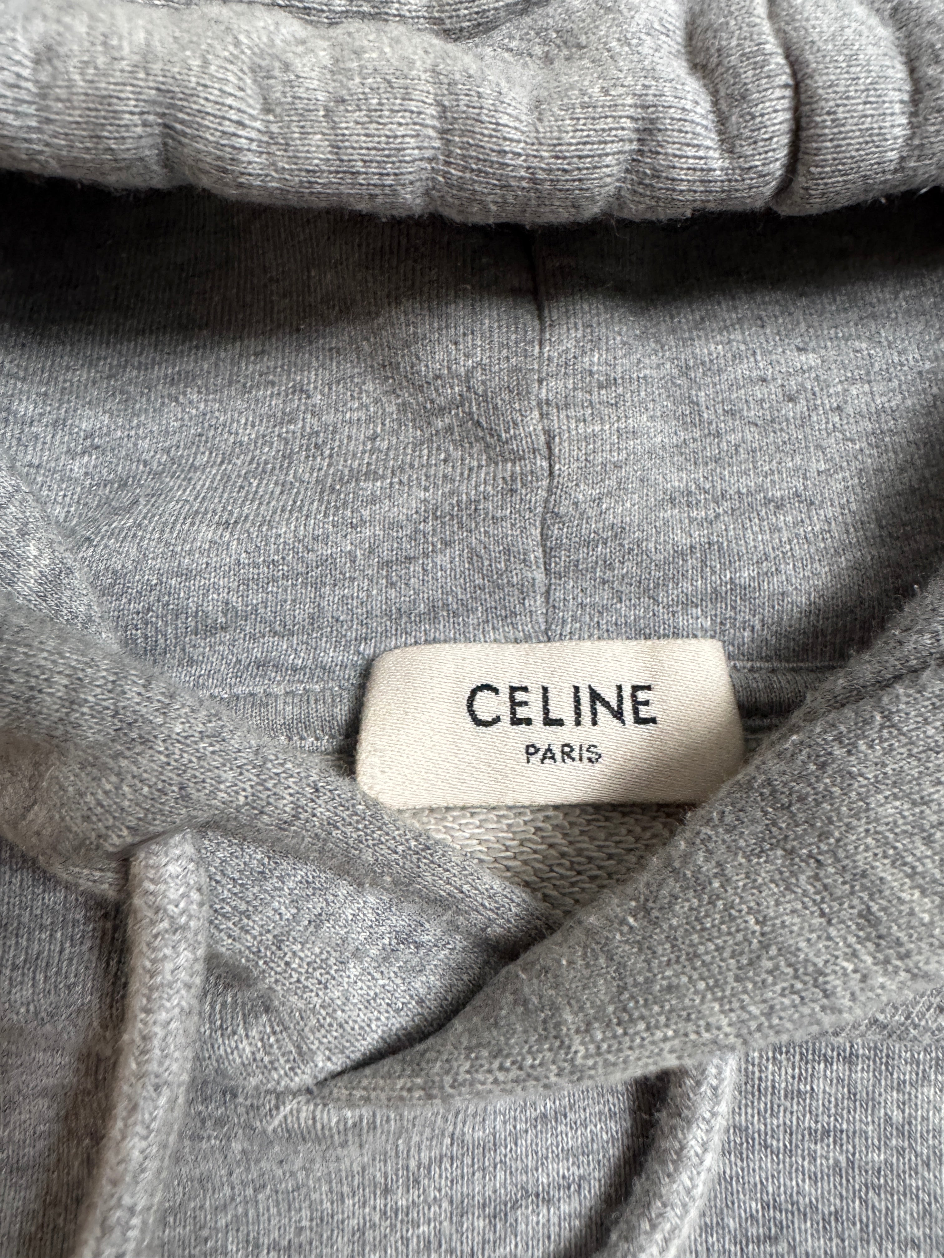 Celine Grey Classic Logo Hoodie - Size M