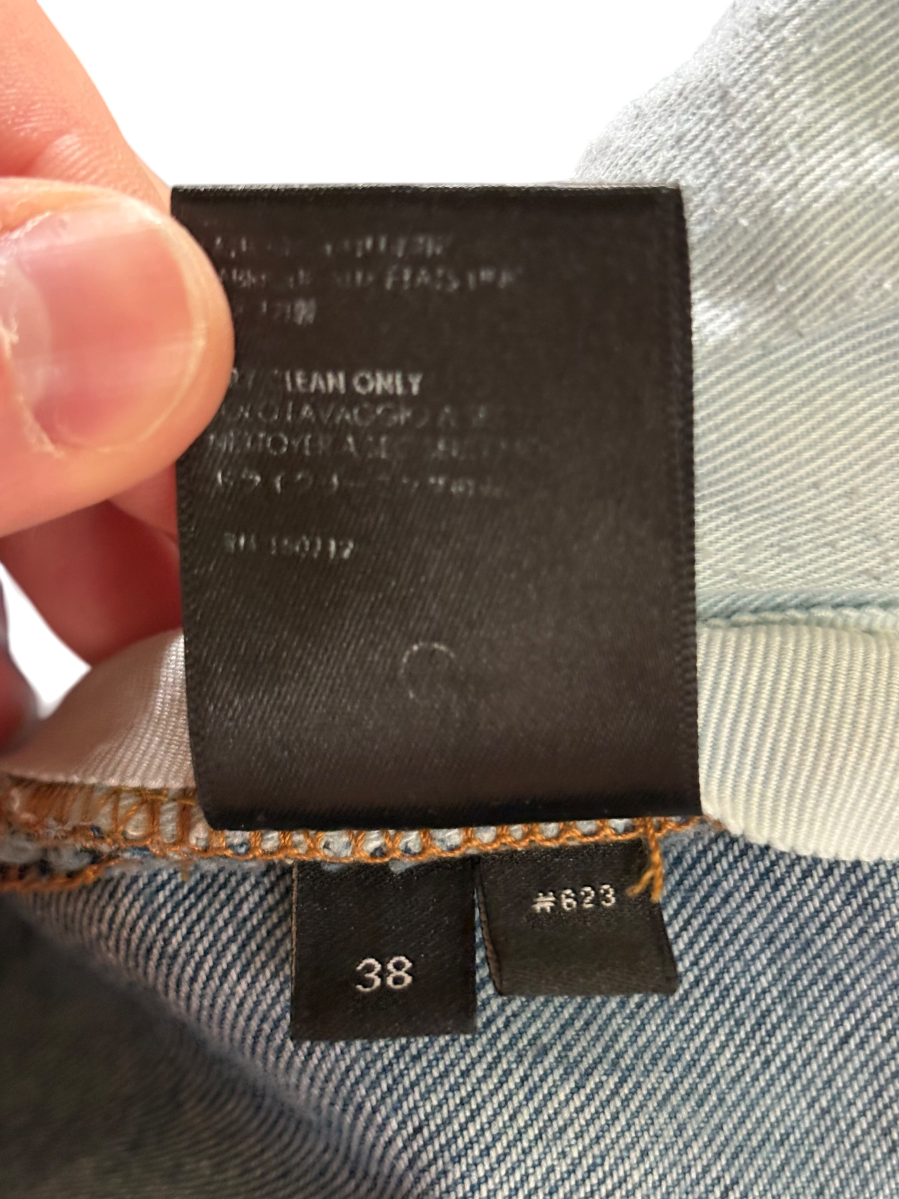Amiri MX1 LightWash Black Patch Jeans - Size 38