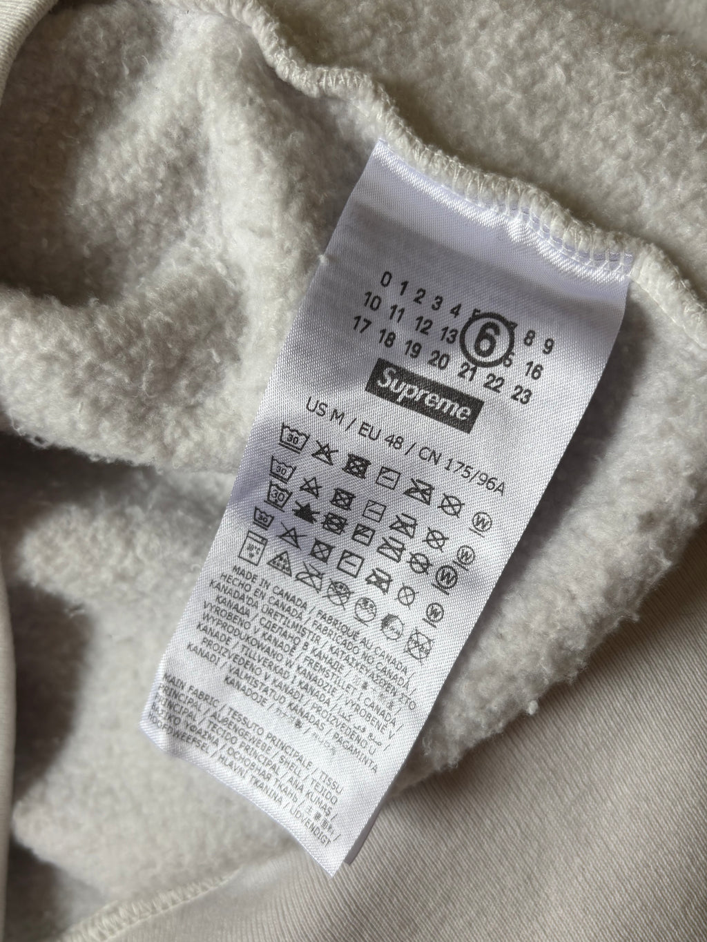 Supreme MM6 Maison Margiela Box Logo Zip Up Hoodie - Size M
