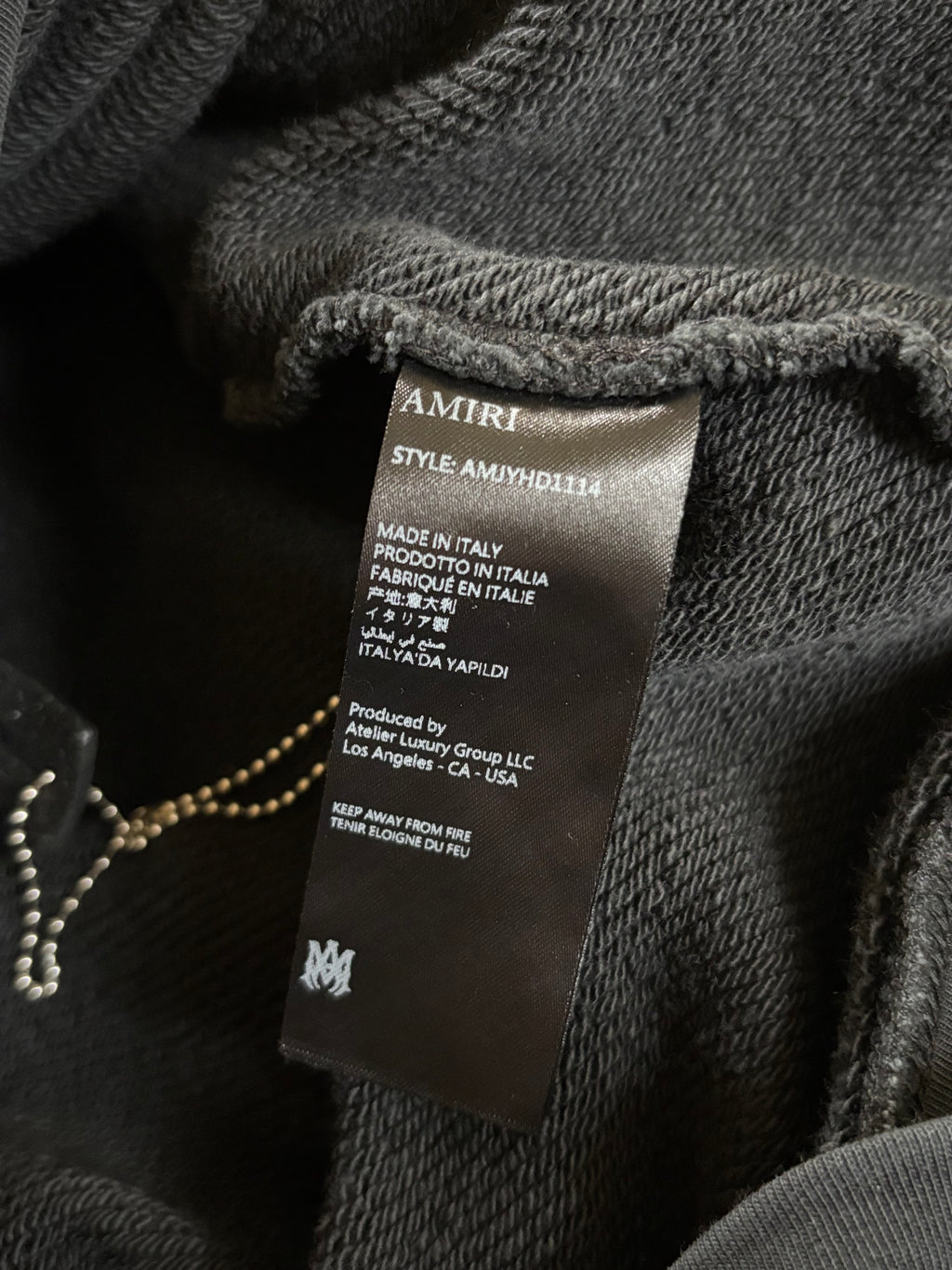Amiri Crystals Oversized Zip-Up Hoodie - Size Small