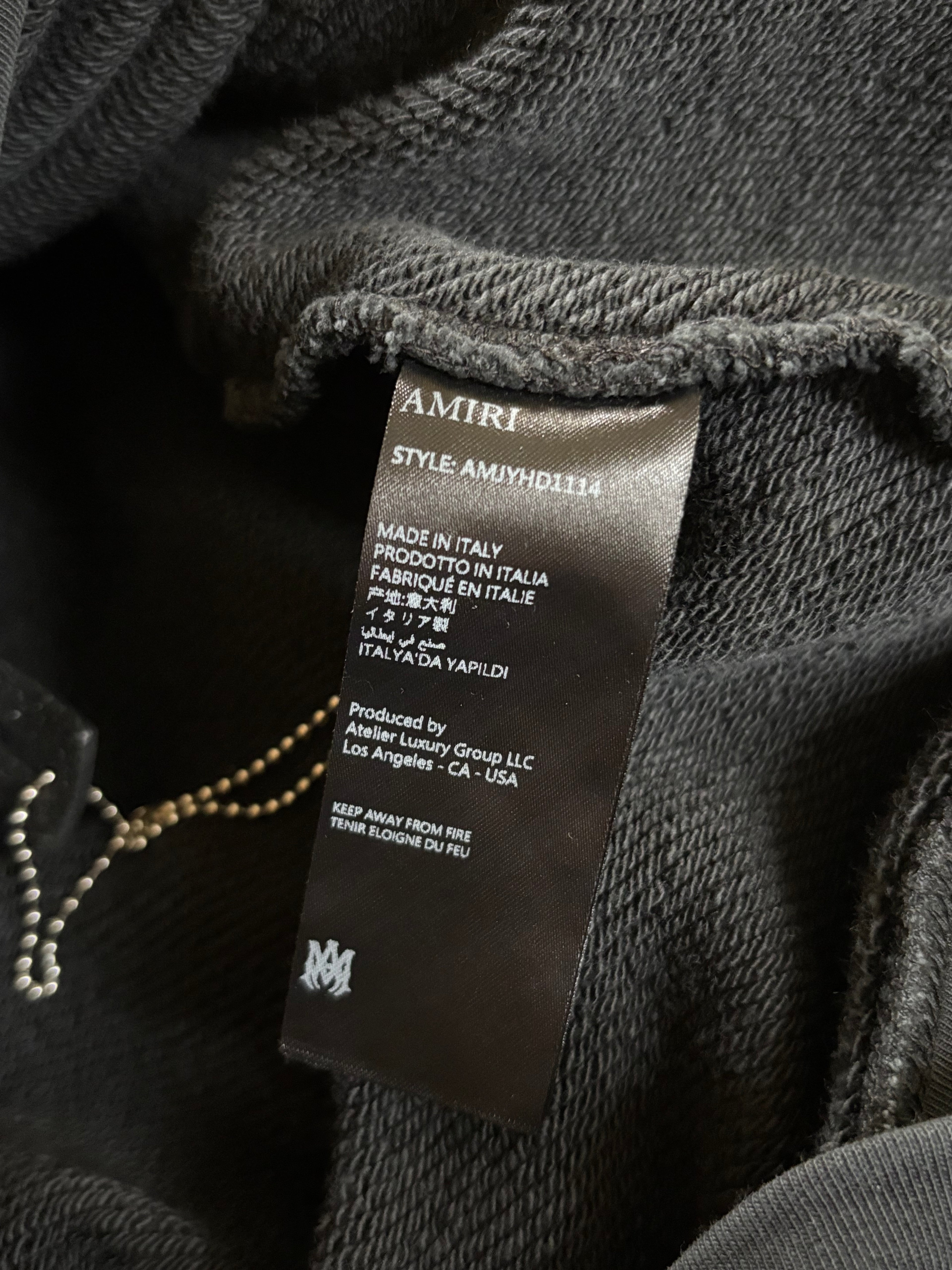 Amiri Crystals Oversized Zip-Up Hoodie - Size Small
